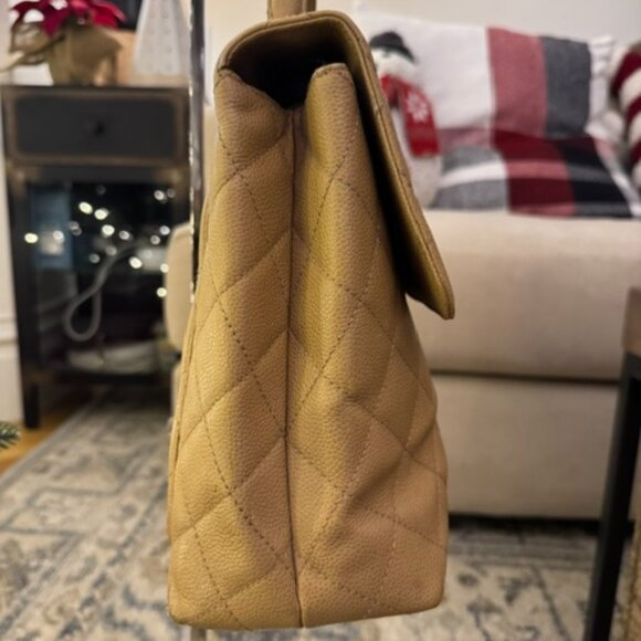 Vintage CHANEL Quilted Matelasse CC Logo Caviar Skin Handbag Purse - Picture 6 of 16